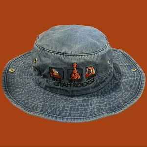Utah Rocks Embroidered Denim Bucket Hat